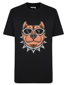 Bigdude Dog Print T-Shirt Black